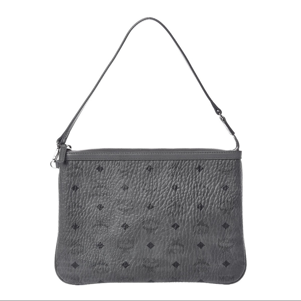 Medium Grey Visetos MCM Pouch